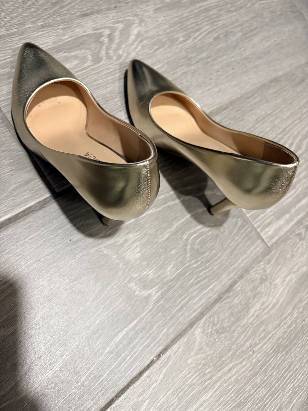 Metallic Gold Pointed-Toe Pumps - Women's Dress Heels
